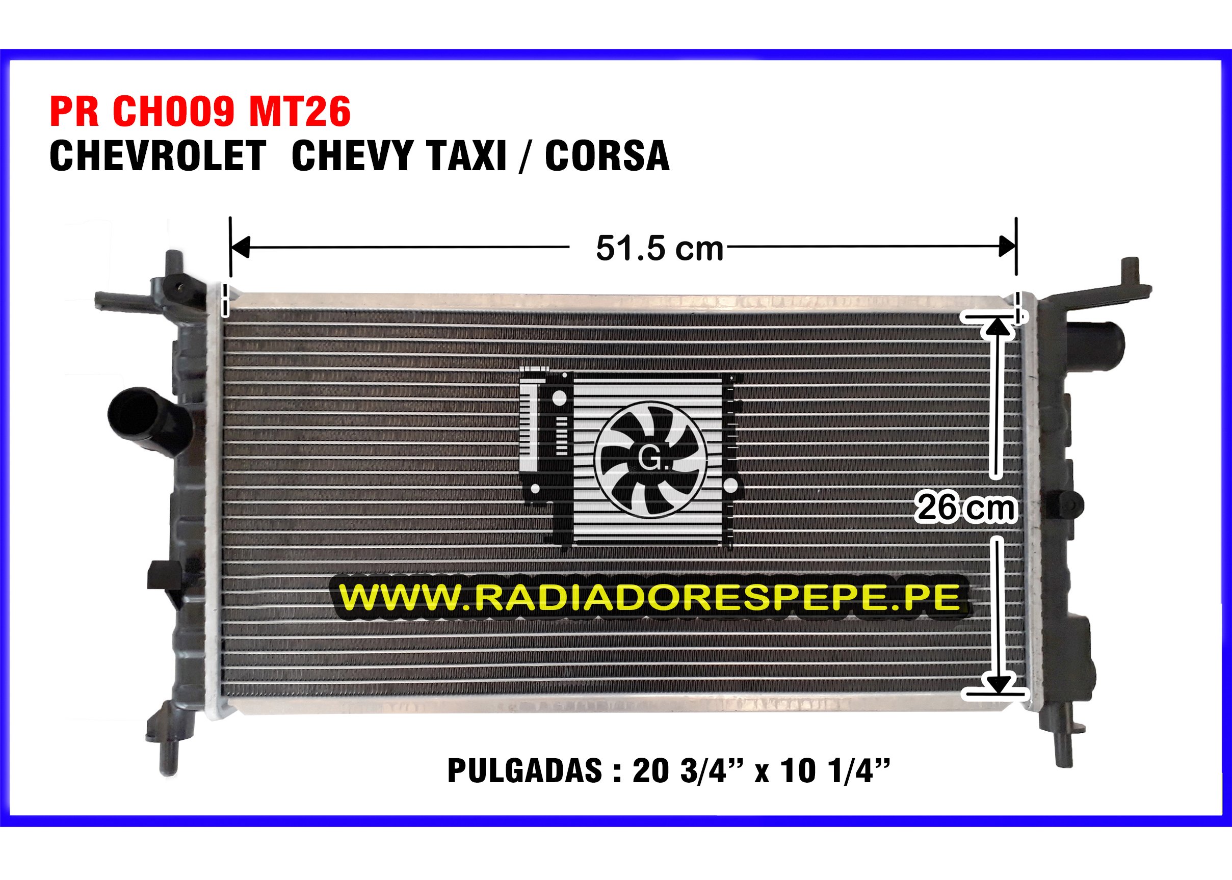 Radiador Chevrolet Chevy Taxi
