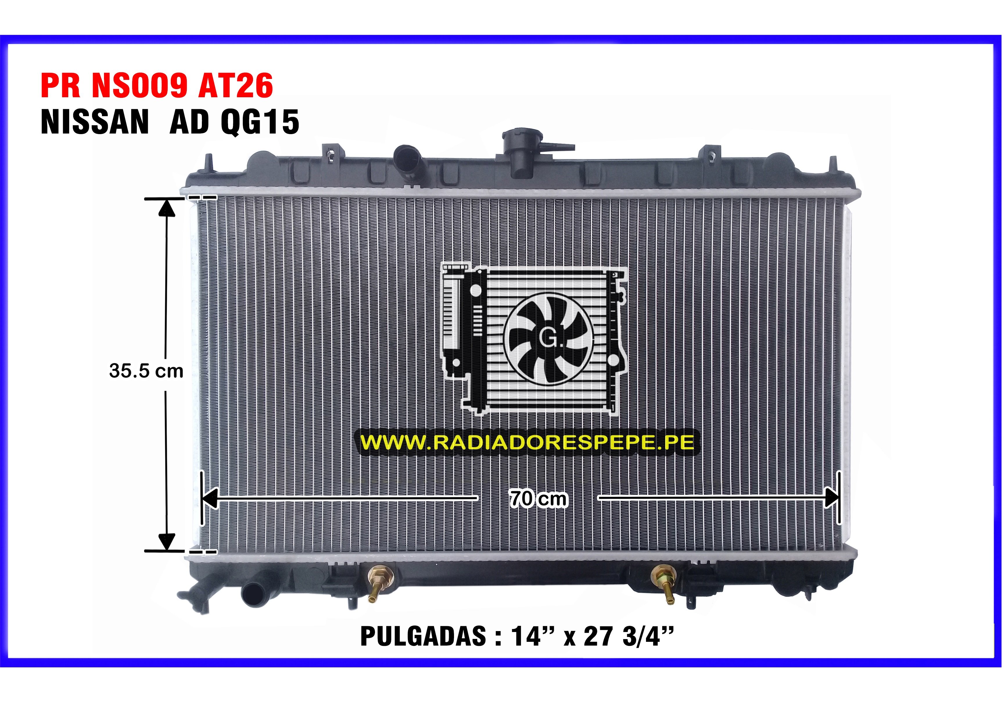 Radiador Nissan AD QG15